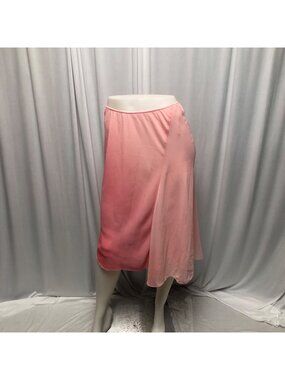 Worthington Skirt Womens Size 8 Pink Ombre Pull-on Asymmetrical Midi